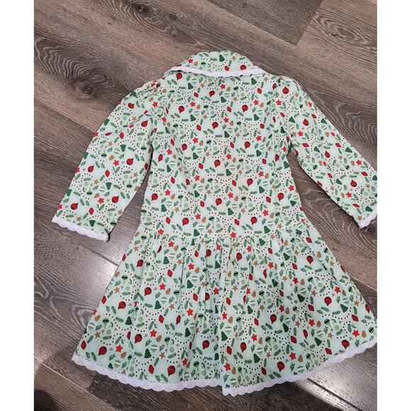 Christmas Girls Smocked Dress size 4 Handmade by Grandma #4 - Picture 2 of 5